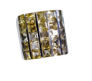 scenicbonny Citrine Silver Yellow Ring india  L-1in US 5,6,7,8