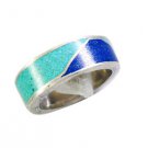 statuesque Turquoise Silver Turquoise Ring jaipur L-1in US 5,6,7,8