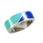 statuesque Turquoise Silver Turquoise Ring jaipur L-1in US 5,6,7,8