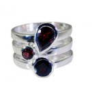 well-formed Garnet Silver Red Ring suppiler L-1in US 5,6,7,8