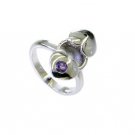 luscious Amethyst Silver Purple Ring handmade  L-1in US 5,6,7,8