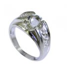 statuesque Green Amethyst Silver Green Ring handmade  L-1in US 5,6,7,8