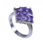 studly Amethyst Silver Purple Ring jewelry L-1in US 5,6,7,8