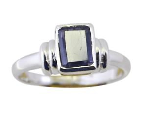 sightly Iolite 925 Sterling Silver Blue Ring handcrafted L-1in US 5,6,7,8