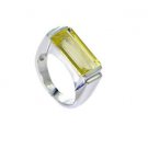 classy Lemon Quartz Silver Yellow Ring wholesales L-1in US 5,6,7,8