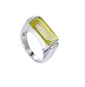 classy Lemon Quartz Silver Yellow Ring wholesales L-1in US 5,6,7,8