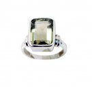 picturesque Green Amethyst Silver Green Ring handmade  L-1in US 5,6,7,8
