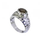 attractive Smoky Quartz Silver Brown Ring wholesales L-1in US 5,6,7,8