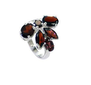 adorable Garnet Silver Red Ring suppiler L-1in US 5,6,7,8