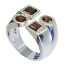 attractive Garnet Silver Red Ring wholesale L-1in US 5,6,7,8