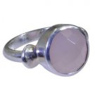 refined Rose Quartz 925 Sterling Silver Pink Ring exporter L-1in US 5,6,7,8