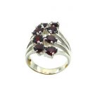 glamorous Garnet 925 Sterling  Red Ring Designer L-1in US 5,6,7,8