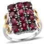 glamorous Garnet 925 Sterling  Red Ring Designer L-1in US 5,6,7,8