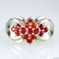 glamorous Garnet 925 Sterling  Red Ring Designer L-1in US 5,6,7,8
