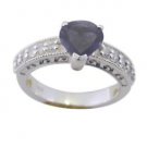 graceful Iolite 925 Sterling Silver Blue Ring jewellery L-1in US 5,6,7,8
