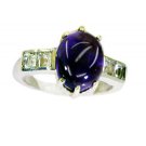 sublime Amethyst Silver Purple Ring gemstones L-1in US 5,6,7,8