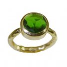 lovesome Emerald CZ  Gold Plated Green Ring handcrafted L-1in US 5,6,7,8