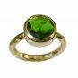 lovesome Emerald CZ  Gold Plated Green Ring handcrafted L-1in US 5,6,7,8