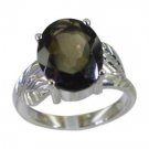tantalizing Smoky Quartz 925 Sterling Silver Brown Ring jaipur L-1in US 5,6,7,8