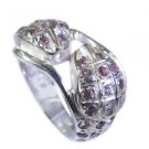 goodly Tourmaline Silver Multi Ring wholesale L-1in US 5,6,7,8