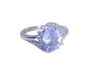 nubile Blue Topaz  925 Sterling Silver Blue Ring jewelry L-1.5 US