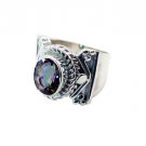 ideal Mystic Quartz Silver Multi Ring suppiler L-1in US 5,6,7,8
