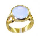 pleasant Fire opal CZ  Gold Plated White Ring jewelry L-1in US 5,6,7,8