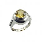 alluring Citrine 925 Sterling  Yellow Ring gemstones L-1in US 5,6,7,8