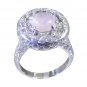marvelous Rose Quartz 925 Sterling Silver Pink Ring gemstones L-1in US 5,6,7,8
