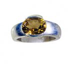 graceful Citrine Silver Yellow Ring india  L-1in US 5,6,7,8