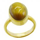 well-favoured Tiger Eye Gold Plated Brown Ring jewelry L-1in US 5,6,7,8