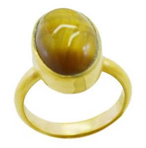 well-favoured Tiger Eye Gold Plated Brown Ring jewelry L-1in US 5,6,7,8