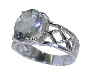 tempting Green Amethyst 925 sterling silver Green Ring india  L-1.2in US 5,6,7,8