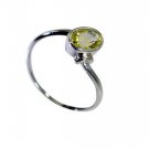 dazzling Lemon Quartz Silver Yellow Ring handcrafted L-1in US 5,6,7,8