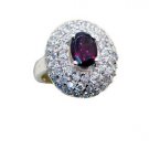 tantalizing Garnet Silver Red Ring gemstones L-1in US 5,6,7,8