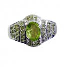 bonny Peridot Silver Green Ring india  L-1in US 5,6,7,8