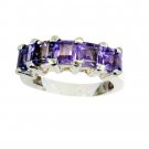 superb Amethyst Silver Purple Ring Designer L-1in US 5,6,7,8