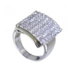 arresting white Cz Silver White Ring exporter L-1in US 5,6,7,8