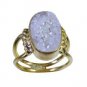 splendid Druzy Gold Plated multi Ring jewelry L-1in US 5,6,7,8