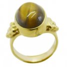 splendid Tiger Eye Gold Plated Brown Ring supplies L-1in US 5,6,7,8