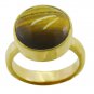 adorable Tiger Eye Gold Plated Brown Ring wholesales L-1in US 5,6,7,8