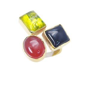 aesthetic Multi Black onyx Copper Multi Ring indian L-1in US 5,6,7,8
