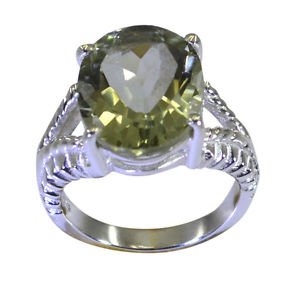 lovesome Green Amethyst 925 Sterling  Green Ring supply L-1in US 5,6,7,8