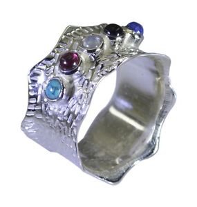 alluring Multi CZ 925 Sterling Silver Multi Ring jewelry L-1in US 5,6,7,8