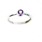 magnificent Amethyst Silver Purple Ring handcrafted L-1in US 5,6,7,8