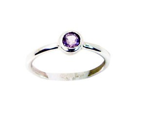 magnificent Amethyst Silver Purple Ring handcrafted L-1in US 5,6,7,8
