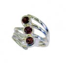 prettyish Garnet Silver Red Ring wholesales L-1in US 5,6,7,8