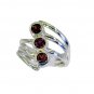 prettyish Garnet Silver Red Ring wholesales L-1in US 5,6,7,8