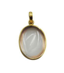 seemly Crystal Quartz Gold Plated White Pendant jewellery L-1 US