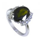 glamorous Tourmaline Silver Multi Ring indian L-1in US 5,6,7,8